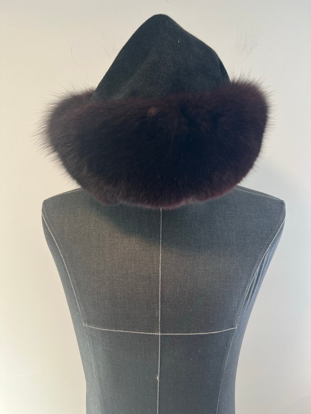 Makins New York Vintage Russian Style Hat Black Purple Fur JP